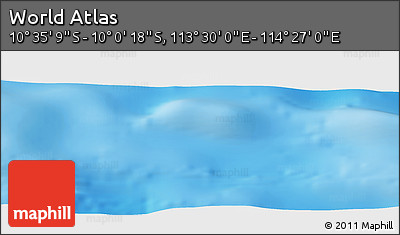 Physical Panoramic Map of the Area around 10° 17' 43" S, 113° 58' 29" E