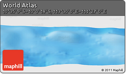 Physical Panoramic Map of the Area around 10° 17' 43" S, 113° 58' 29" E
