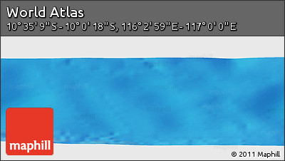 Physical Panoramic Map of the Area around 10° 17' 43" S, 116° 31' 30" E