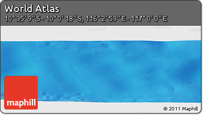 Physical Panoramic Map of the Area around 10° 17' 43" S, 116° 31' 30" E