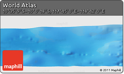 Physical Panoramic Map of the Area around 10° 17' 43" S, 118° 13' 29" E