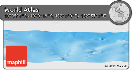 Physical Panoramic Map of the Area around 10° 17' 43" S, 122° 28' 29" E