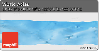 Physical Panoramic Map of the Area around 10° 17' 43" S, 122° 28' 29" E