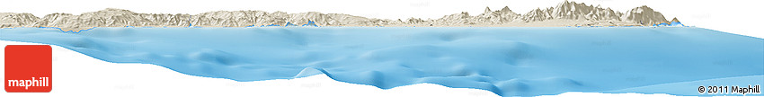 Shaded Relief Horizon Map of the Area around 10° 17' 43" S, 124° 10' 30" E
