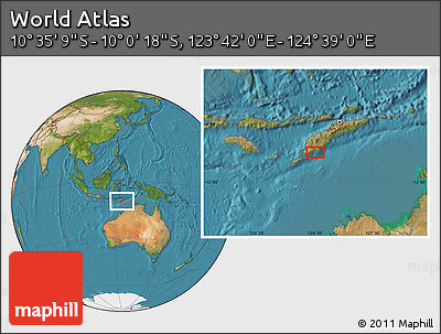 Satellite Location Map of the Area around 10° 17' 43" S, 124° 10' 30" E