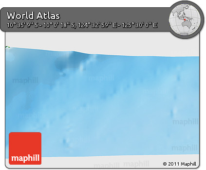 Physical 3D Map of the Area around 10° 17' 43" S, 125° 1' 30" E