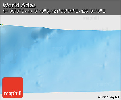 Physical 3D Map of the Area around 10° 17' 43" S, 125° 1' 30" E