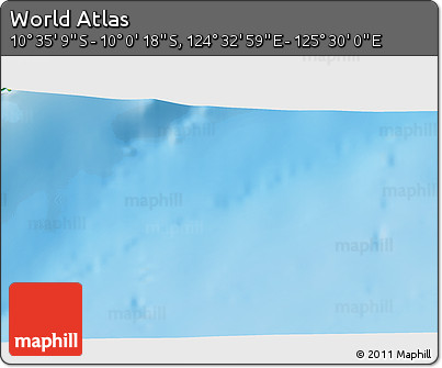 Physical 3D Map of the Area around 10° 17' 43" S, 125° 1' 30" E