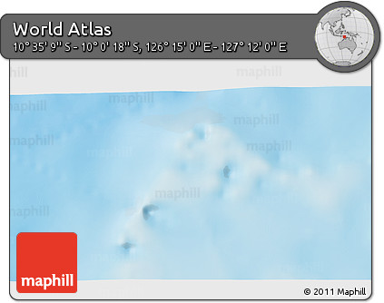 Physical 3D Map of the Area around 10° 17' 43" S, 126° 43' 29" E