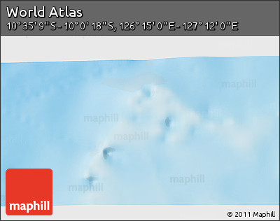 Physical 3D Map of the Area around 10° 17' 43" S, 126° 43' 29" E