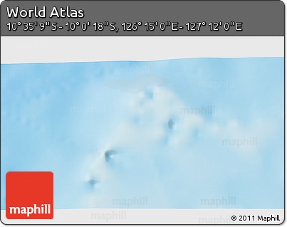 Physical 3D Map of the Area around 10° 17' 43" S, 126° 43' 29" E