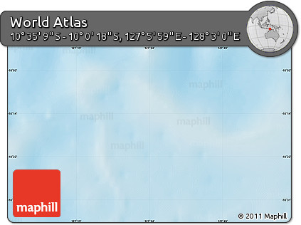 Physical Map of the Area around 10° 17' 43" S, 127° 34' 30" E