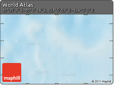 Physical Map of the Area around 10° 17' 43" S, 127° 34' 30" E