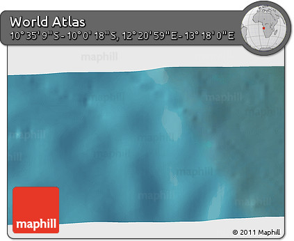 Satellite 3D Map of the Area around 10° 17' 43" S, 12° 49' 29" E