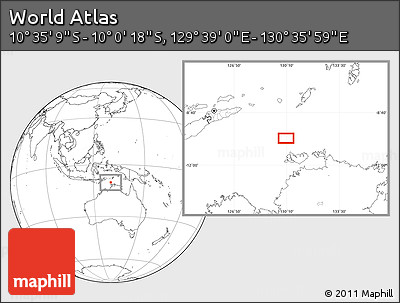 Blank Location Map of the Area around 10° 17' 43" S, 130° 7' 30" E