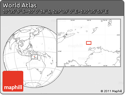 Blank Location Map of the Area around 10° 17' 43" S, 130° 7' 30" E