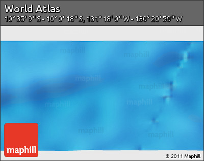 Physical 3D Map of the Area around 10° 17' 43" S, 130° 49' 29" W