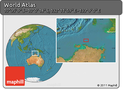 Satellite Location Map of the Area around 10° 17' 43" S, 132° 40' 30" E