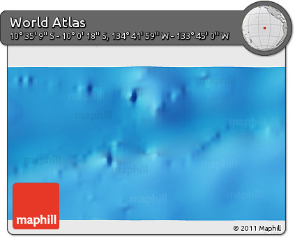 Shaded Relief 3D Map of the Area around 10° 17' 43" S, 134° 13' 29" W