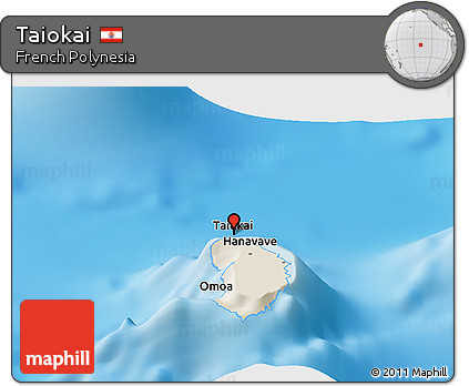 Shaded Relief Panoramic Map of Taiokai
