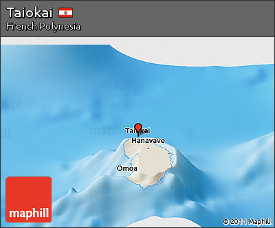 Shaded Relief Panoramic Map of Taiokai