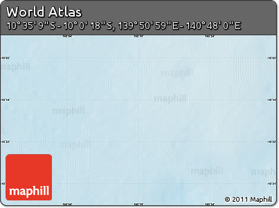 Shaded Relief Map of the Area around 10° 17' 43" S, 140° 19' 29" E