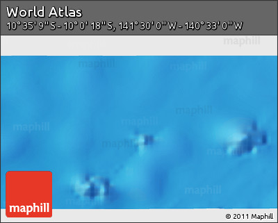 Physical 3D Map of the Area around 10° 17' 43" S, 141° 1' 30" W