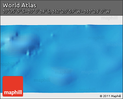 Physical 3D Map of the Area around 10° 17' 43" S, 141° 52' 30" W