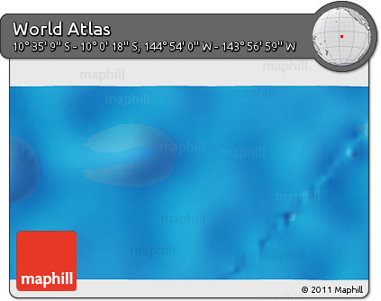 Physical 3D Map of the Area around 10° 17' 43" S, 144° 25' 30" W