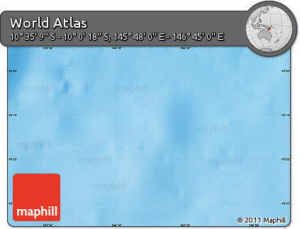 Physical Map of the Area around 10° 17' 43" S, 146° 16' 30" E