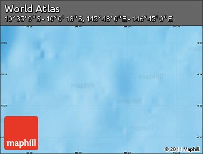 Physical Map of the Area around 10° 17' 43" S, 146° 16' 30" E
