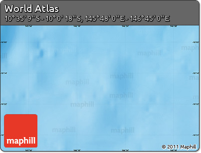 Physical Map of the Area around 10° 17' 43" S, 146° 16' 30" E