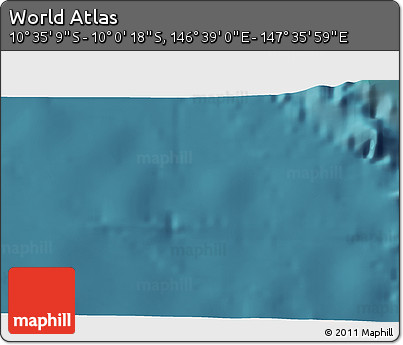 Satellite 3D Map of the Area around 10° 17' 43" S, 147° 7' 30" E
