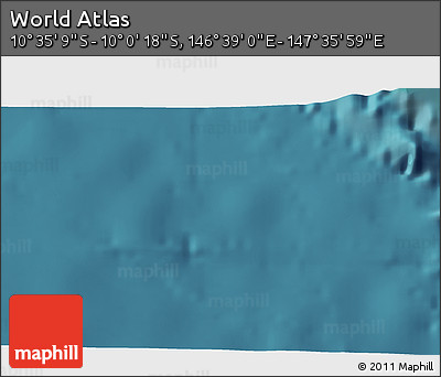 Satellite 3D Map of the Area around 10° 17' 43" S, 147° 7' 30" E