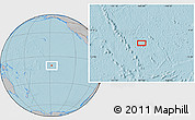 Gray Location Map of the area around 10° 17' 43" S, 147° 49' 29" W, hill shading