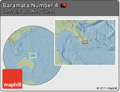 Savanna Style Location Map of Baramata Number 4, hill shading