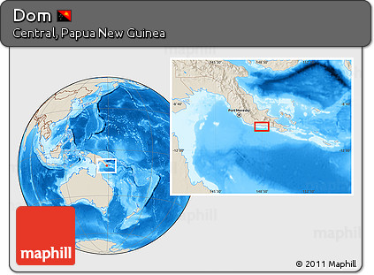 Shaded Relief Location Map of Dom
