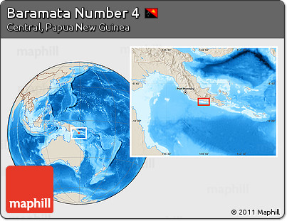Shaded Relief Location Map of Baramata Number 4