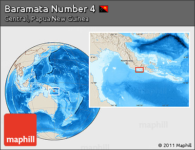 Shaded Relief Location Map of Baramata Number 4
