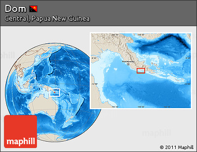 Shaded Relief Location Map of Dom