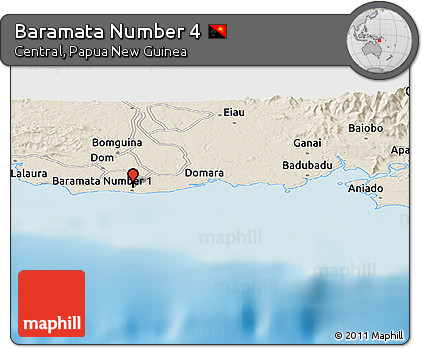 Shaded Relief Panoramic Map of Baramata Number 4