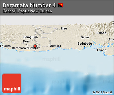 Shaded Relief Panoramic Map of Baramata Number 4