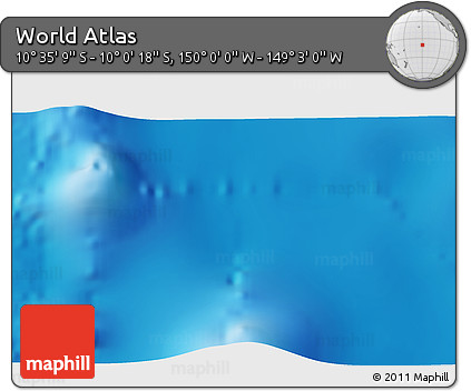 Physical 3D Map of the Area around 10° 17' 43" S, 149° 31' 30" W