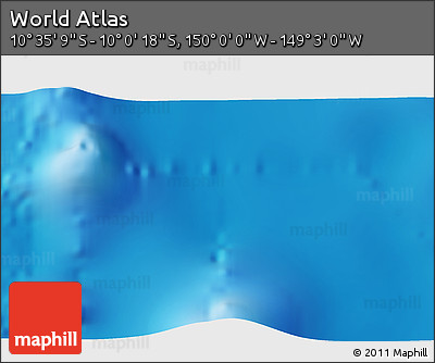 Physical 3D Map of the Area around 10° 17' 43" S, 149° 31' 30" W