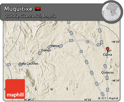 Shaded Relief Map of Muquitixe