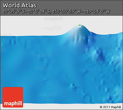 Physical 3D Map of the Area around 10° 17' 43" S, 150° 22' 30" W