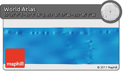 Shaded Relief Panoramic Map of the Area around 10° 17' 43" S, 151° 13' 29" W