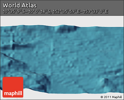 Satellite 3D Map of the Area around 10° 17' 43" S, 153° 4' 29" E