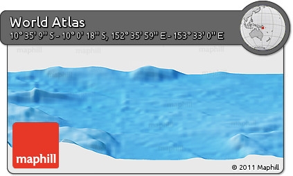 Physical Panoramic Map of the Area around 10° 17' 43" S, 153° 4' 29" E