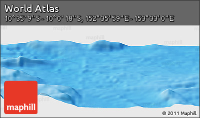 Physical Panoramic Map of the Area around 10° 17' 43" S, 153° 4' 29" E